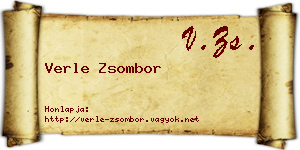 Verle Zsombor névjegykártya